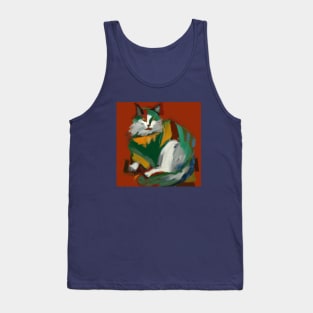 Calico Cat Painting in the Style of Cezanne Tank Top